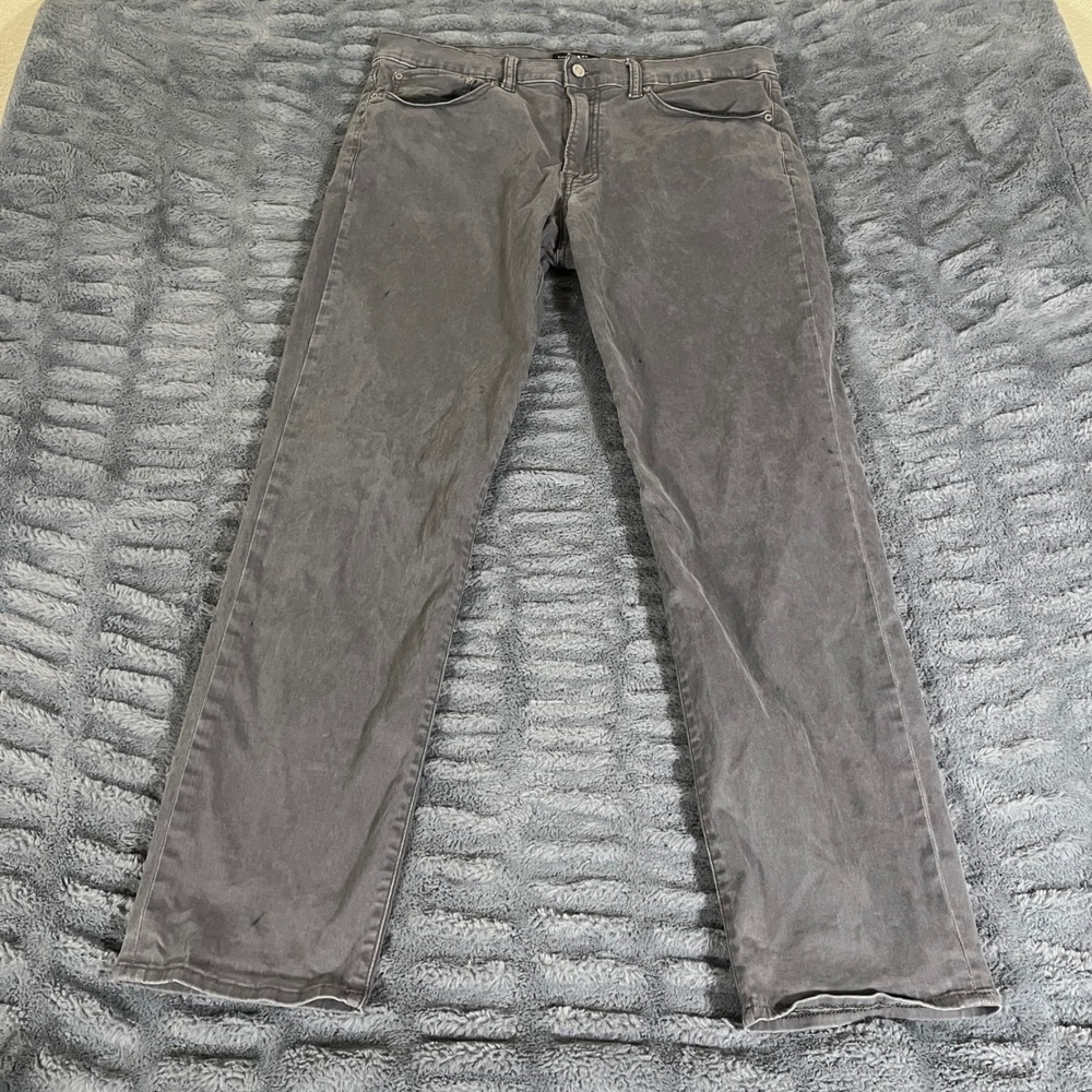 Lucky Brand 121 Slim Gray Straight Leg Pants Mens 36x32 Casual Faded AP693